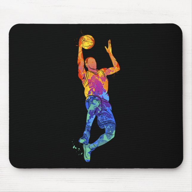 Mousepad Gráfico de Jogador de Basquete de Dunking (Frente)