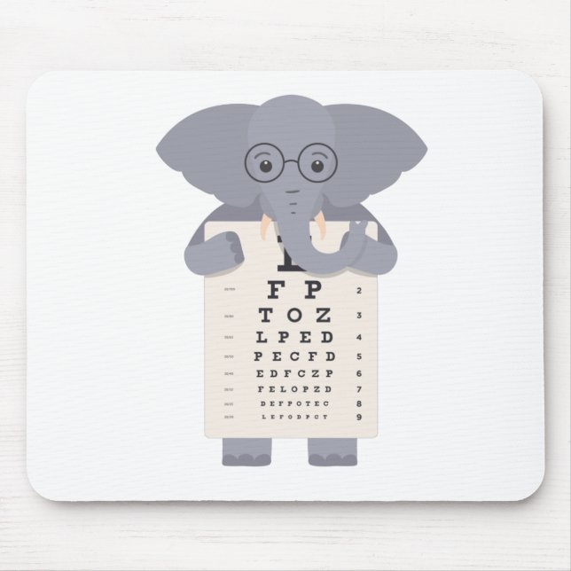 Mousepad Gráfico de olhos elefante (Frente)