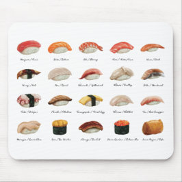 Mousepad Gráfico de Sushi de Aquarela