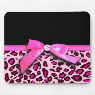 Mousepad Gráfico do arco da fita do impressão do leopardo