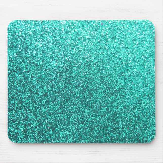 Mousepad Gráfico do brilho do falso de turquesa (Frente)