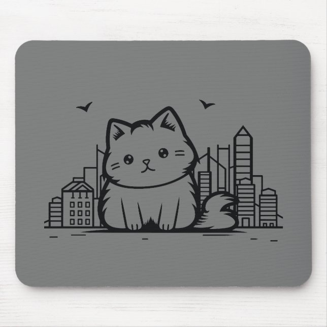 Mousepad Gráfico do vetor de fruta com roupa de gato (Frente)