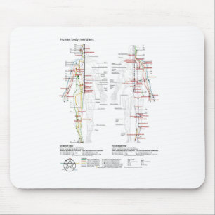 Mousepad Gráfico esquemático Corpo Humano Chinês Meridia