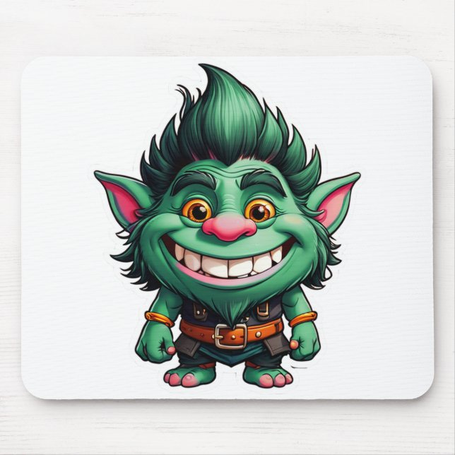 Mousepad Gráfico feliz de Chibi Troll (Frente)