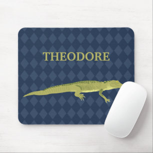 Mousepad Gráfico Realístico do Alligador Verde Personaliz