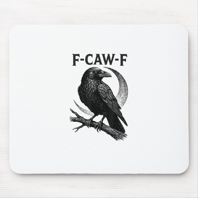 Mousepad Gráfico Retro de Corvo F-Caw-F Engraçado (Frente)