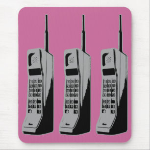 Mousepad Gráfico retro do telefone móvel