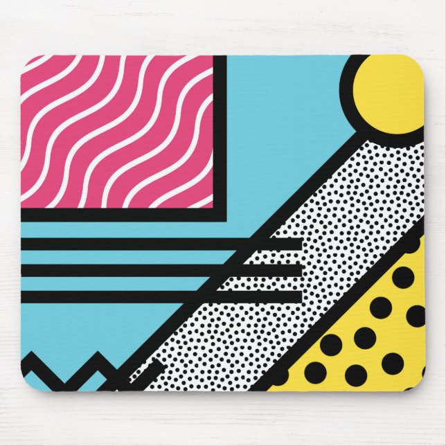 Mousepad Gráficos abstratos do estilo do pop art de 80s (Frente)