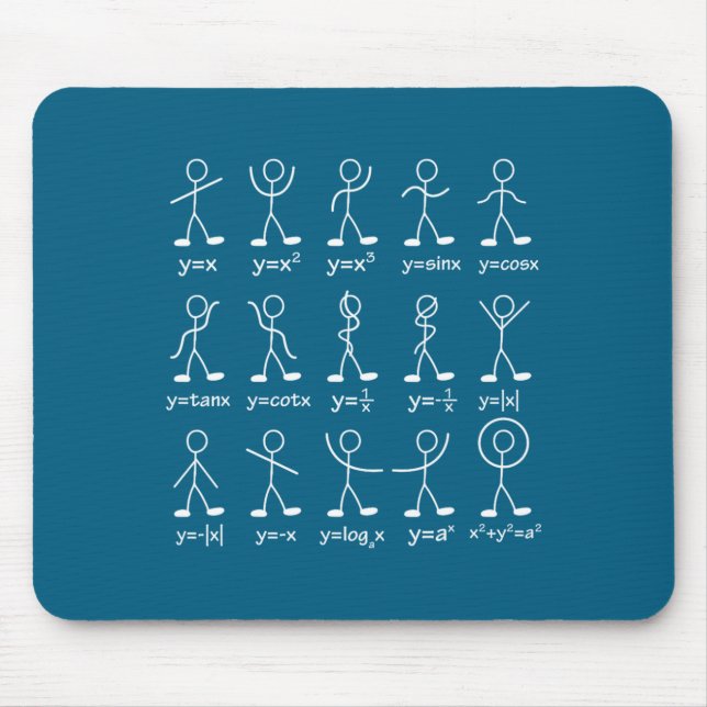 Mousepad Gráficos de Matemática Engraçados Figuras de Palit (Frente)