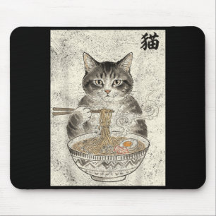 Mousepad Gráficos Divertidos Gato Ramen Japonês Kawaii Anim