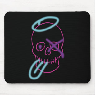 Mousepad Grafite do crânio - Rosa, Roxo, Azul e Preto