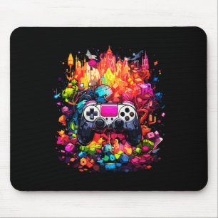 Mousepad Grafite Tie Dye Splash Video Game Controller Game