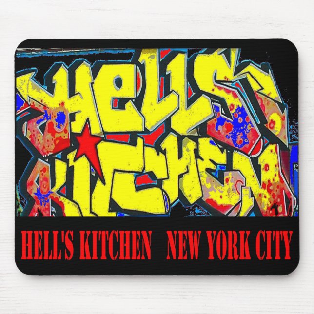 Mousepad Grafites da rua da cozinha NYC do inferno (Frente)