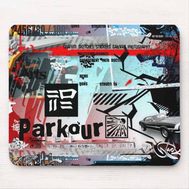 Mousepad grafites Parkour (Frente)