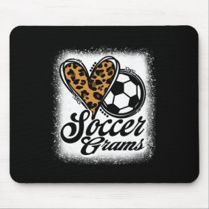 Mousepad Gramas de Futebol Fofo Coração de Leopardo
