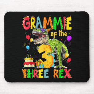 Mousepad Gramímio Do Dinossauro Rex aniversário de 3 anos