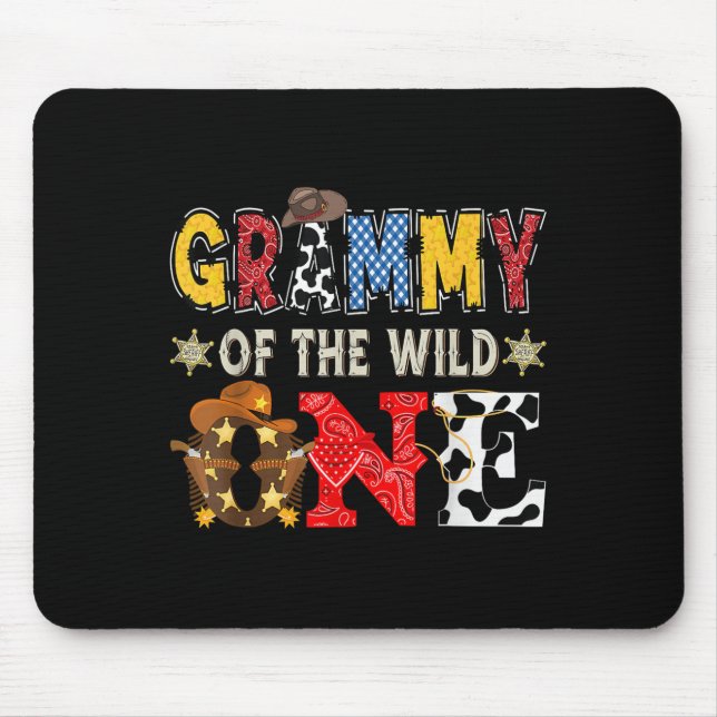 Mousepad Grammy Da Wild One primeiro aniversario Boy Wester (Frente)