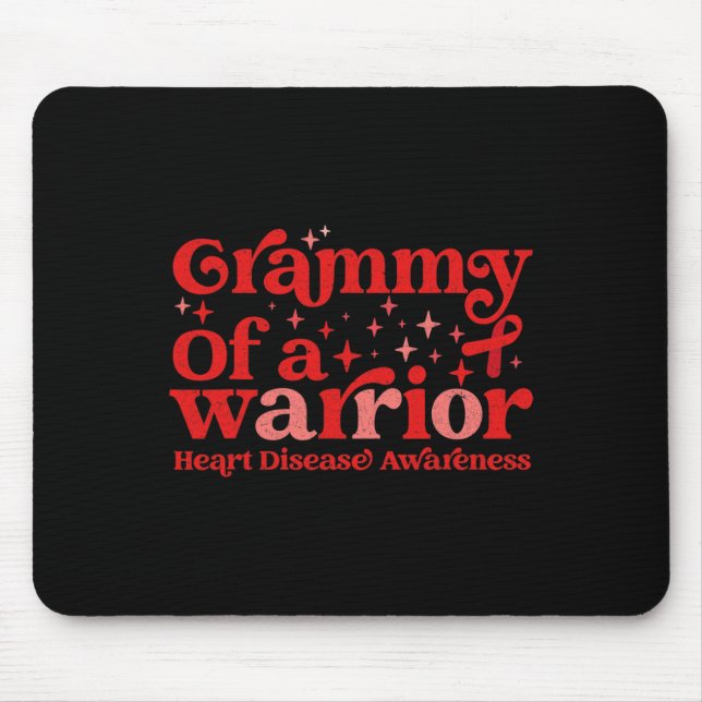 Mousepad Grammy De A Warrior Heart Disease Awarness Red Ri (Frente)