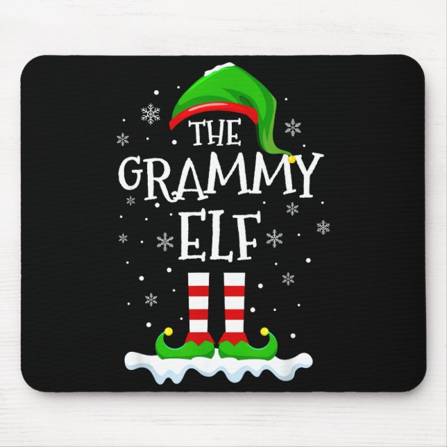 Mousepad Grammy Elf Squad Xmas Family Matching Group Christ (Frente)