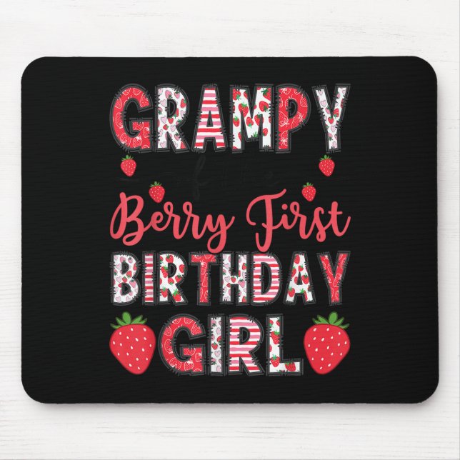 Mousepad Grampy Of The Berry First Birthday Girl Strawberry (Frente)