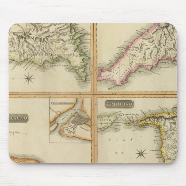 Mousepad Granada, Tobago, Trinidade, Curaçao (Frente)