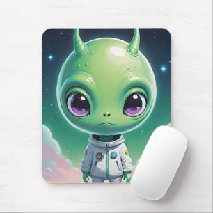 Mousepad Grande alienígena verde com chifres