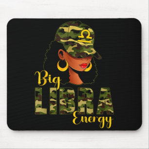 Mousepad Grande Camuflagem de Energia de Libra Preta Femini