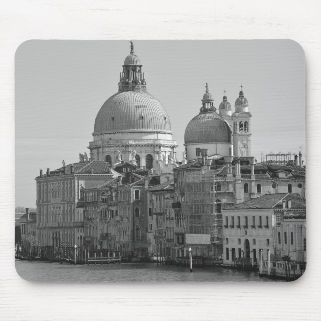 Mousepad Grande Canal Branco Negro Venice Itália Viagem (Frente)