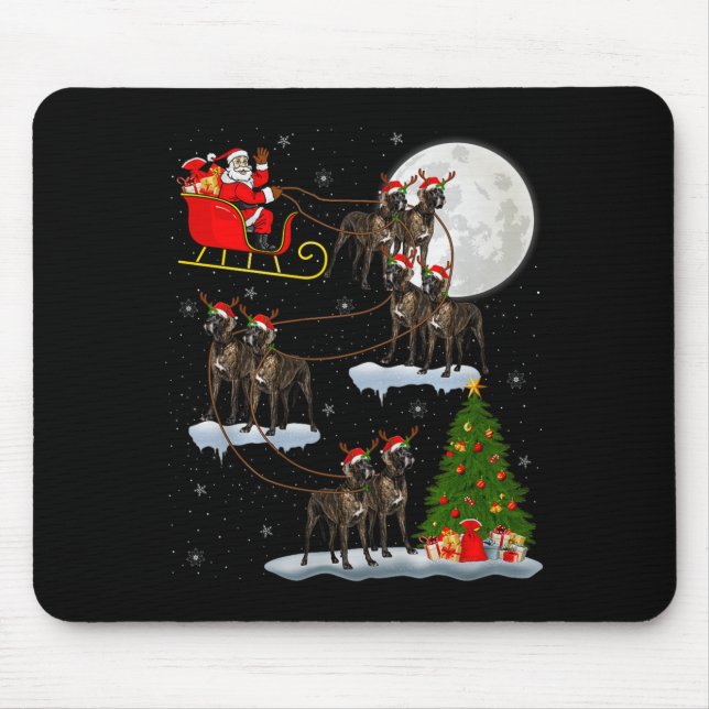 Mousepad Grande Cão Dane Santa Trenó Voador Divertido Mágic (Frente)