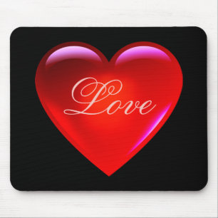 Mousepad Grande coração de amor vermelho/muito amor/coração