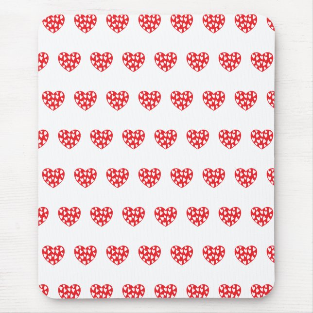 Mousepad Grande coração vermelho com pequenos corações (Frente)