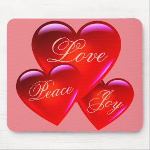 Mousepad Grande coração vermelho de amor/muito amor/cora