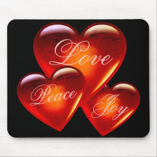 Mousepad Grande coração vermelho de amor/muito amor/cora