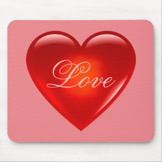 Mousepad Grande coração vermelho de amor/muito amor/coração