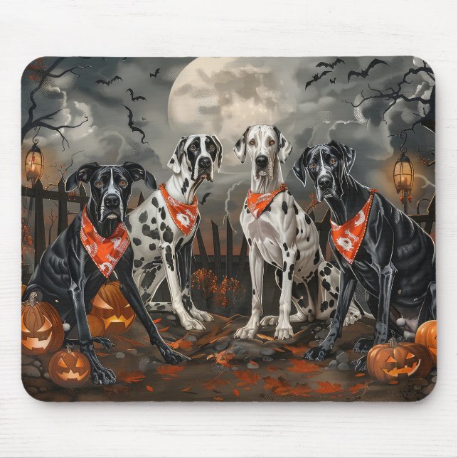 Mousepad Grande Dane Halloween Assustador (Frente)