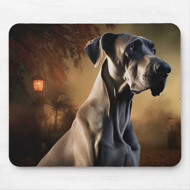 Mousepad Grande Danês Assustador de Halloween (Frente)
