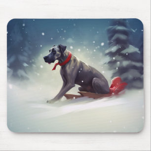 Mousepad Grande Dinamarquês Natal neve inverno