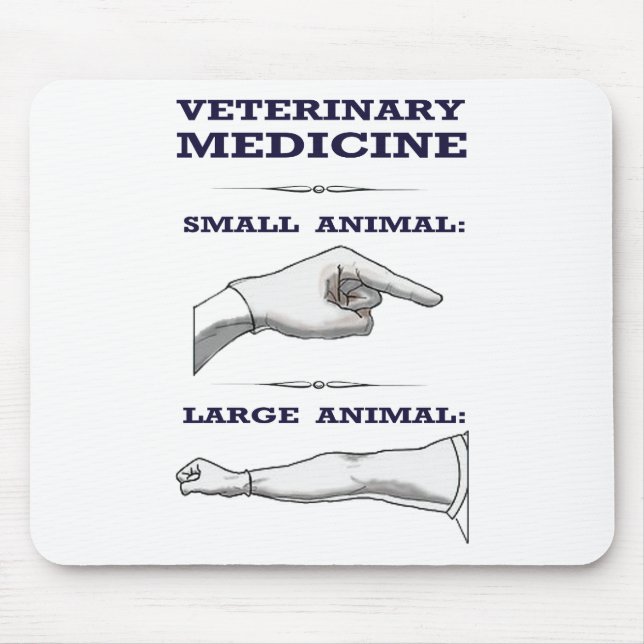 Mousepad Grande e cómico veterinário animal pequeno (Frente)