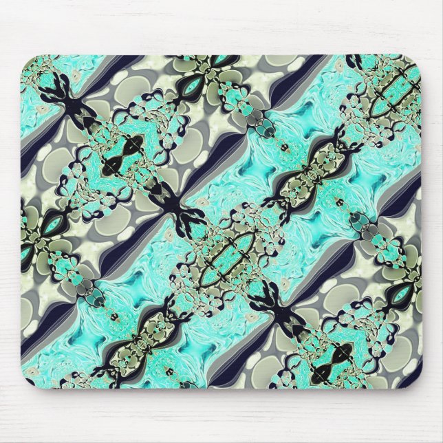 Mousepad Grande espelhamento do aquamarino e cinzas (Frente)