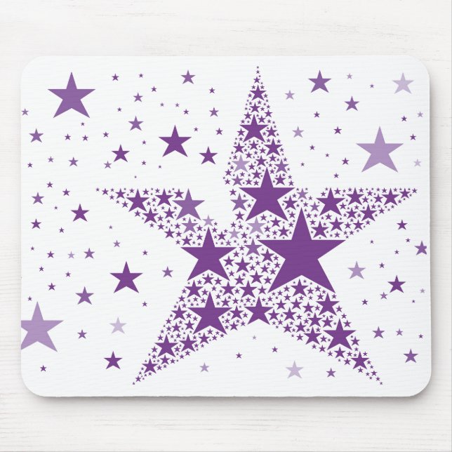 Mousepad Grande Estrela feita de Pequenas Estrelas em Púrpu (Frente)