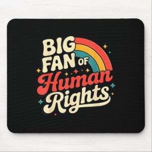 Mousepad Grande Fã dos Direitos Humanos Vintage Arco-Íris S