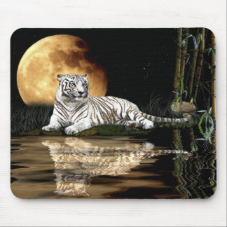 Mousepad Grande Gato Bengala Indiano Tiger e Moon Mousemat