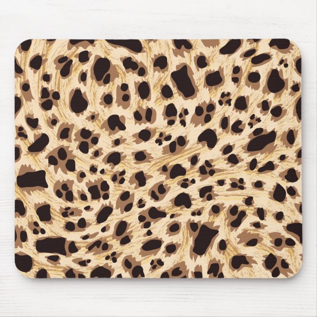 Mousepad Grande Gato, Impressão de Pele de Leopardo, Design (Frente)