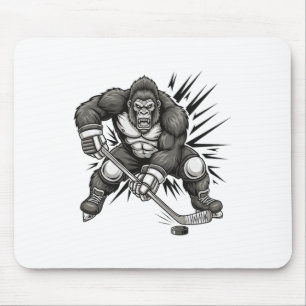 Mousepad Grande jogador de pé de hockey engraçado Sasquatch