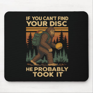 Mousepad Grande Pé Engraçado Disco Golf Sasquatch Men Mulhe