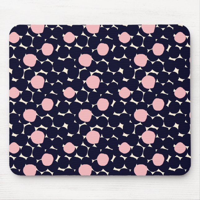 Mousepad Grande teste padrão de ponto azul & cor-de-rosa (Frente)