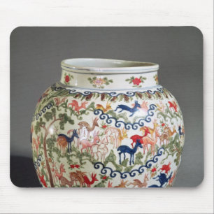 Mousepad Grande vaso decorado com cinco cores