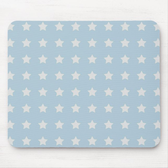Mousepad Grandes estrelas brancas sobre fundo azul em pó (Frente)