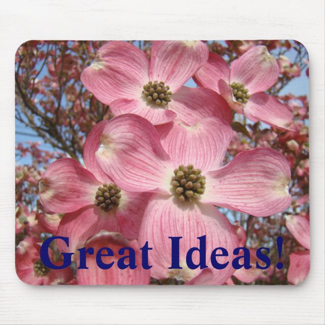 Mousepad Grandes ideias! flores cor-de-rosa do Dogwood do (Frente)
