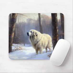 Mousepad Grandes Pirenéus Deixem Nevar Natal
